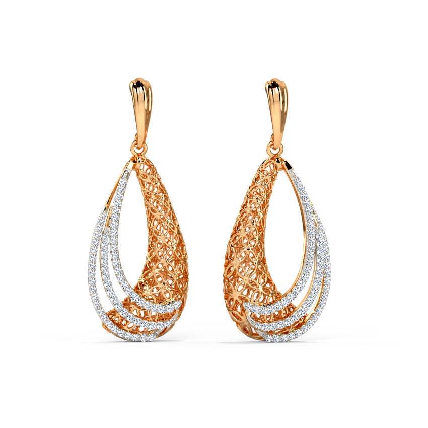 Dawn Trellis Diamond Drop Earrings