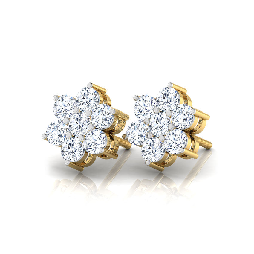 Vintage Seven-Stone Diamond Studs