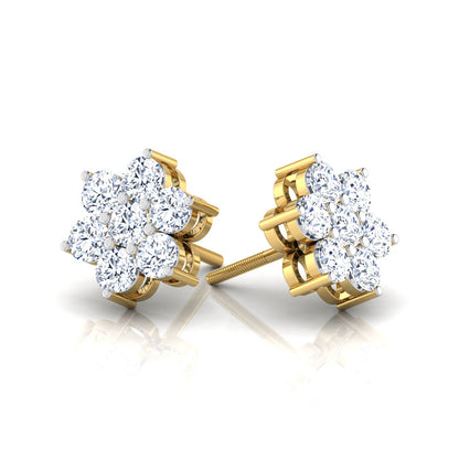 Vintage Seven-Stone Diamond Studs
