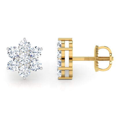 Vintage Seven-Stone Diamond Studs