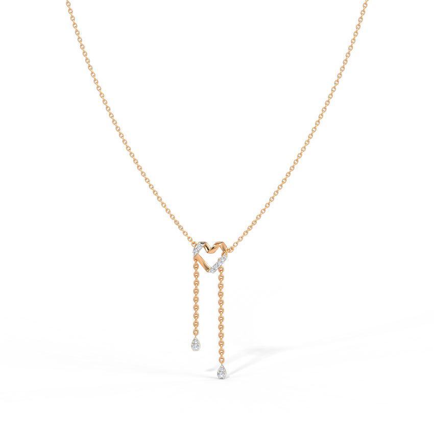 Swirling Heart Diamond Lariat Necklace