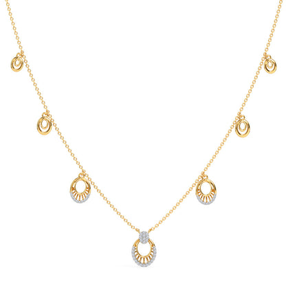 Floating Oval Diamond Necklace