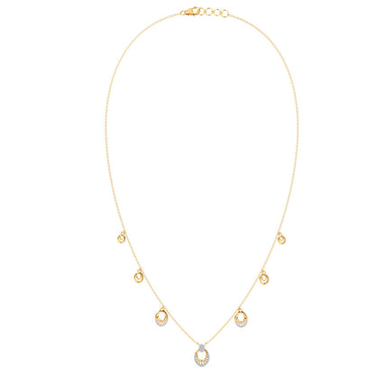 Floating Oval Diamond Necklace