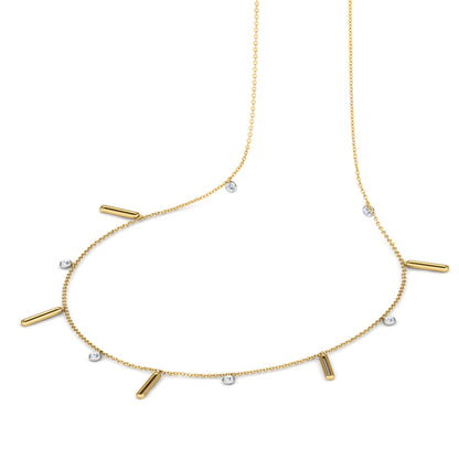 Linear Fine Line Diamond Necklace