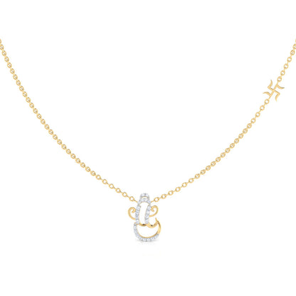 Ganesh And Swastik Diamond Necklace