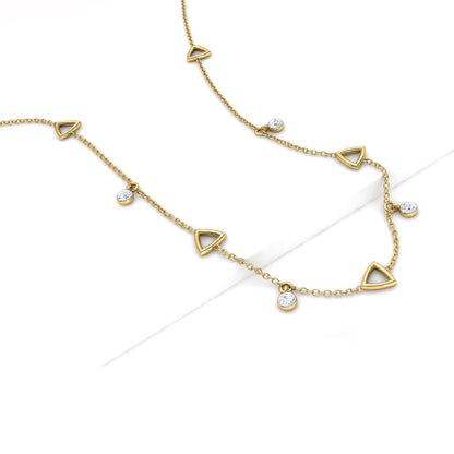 Geometric Delicate Line Diamond Necklace