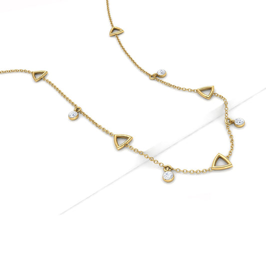 Geometric Delicate Line Diamond Necklace