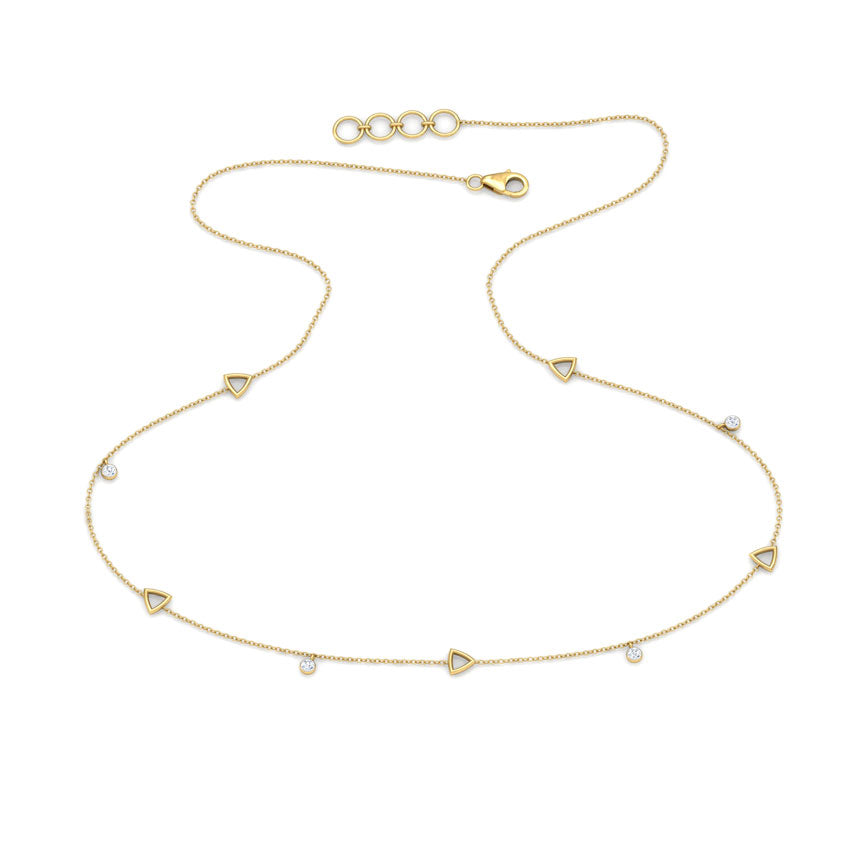 Geometric Delicate Line Diamond Necklace