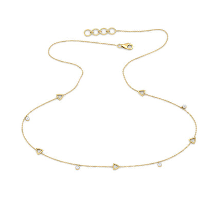 Geometric Delicate Line Diamond Necklace
