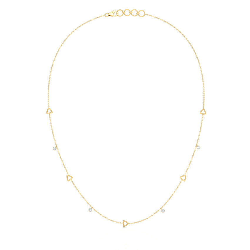 Geometric Delicate Line Diamond Necklace