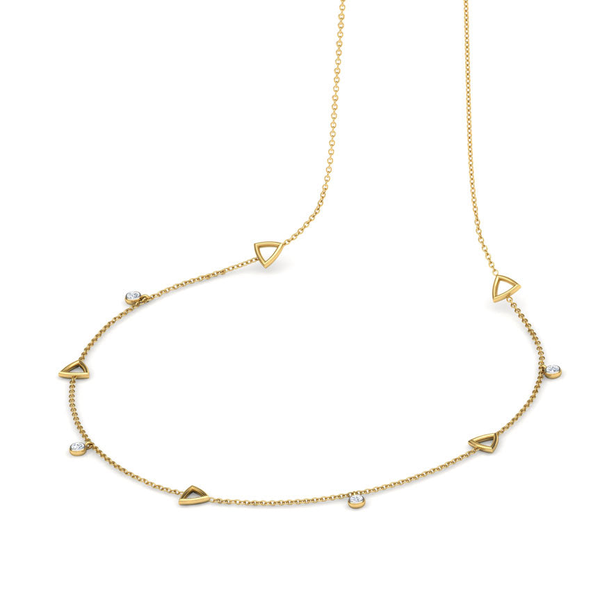 Geometric Delicate Line Diamond Necklace