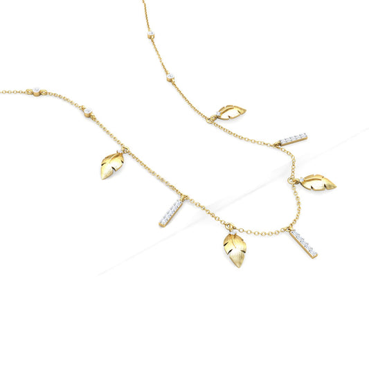 Leafy Fine Line Diamond Necklace