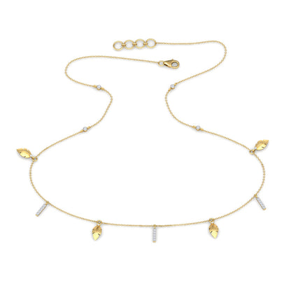 Leafy Fine Line Diamond Necklace