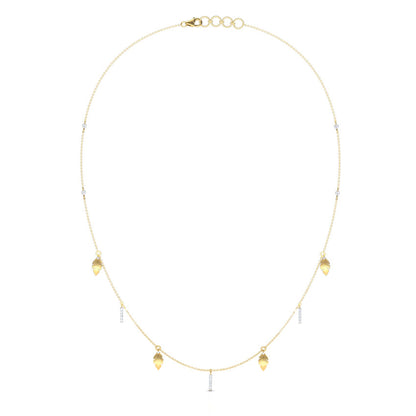 Leafy Fine Line Diamond Necklace