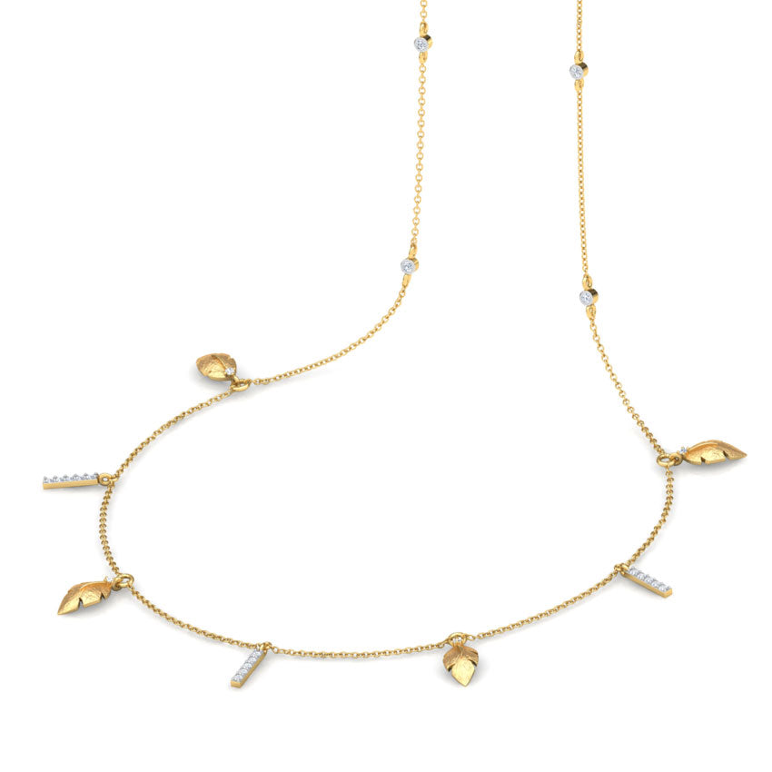 Leafy Fine Line Diamond Necklace