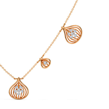 Meshed Pear Station Diamond Necklace