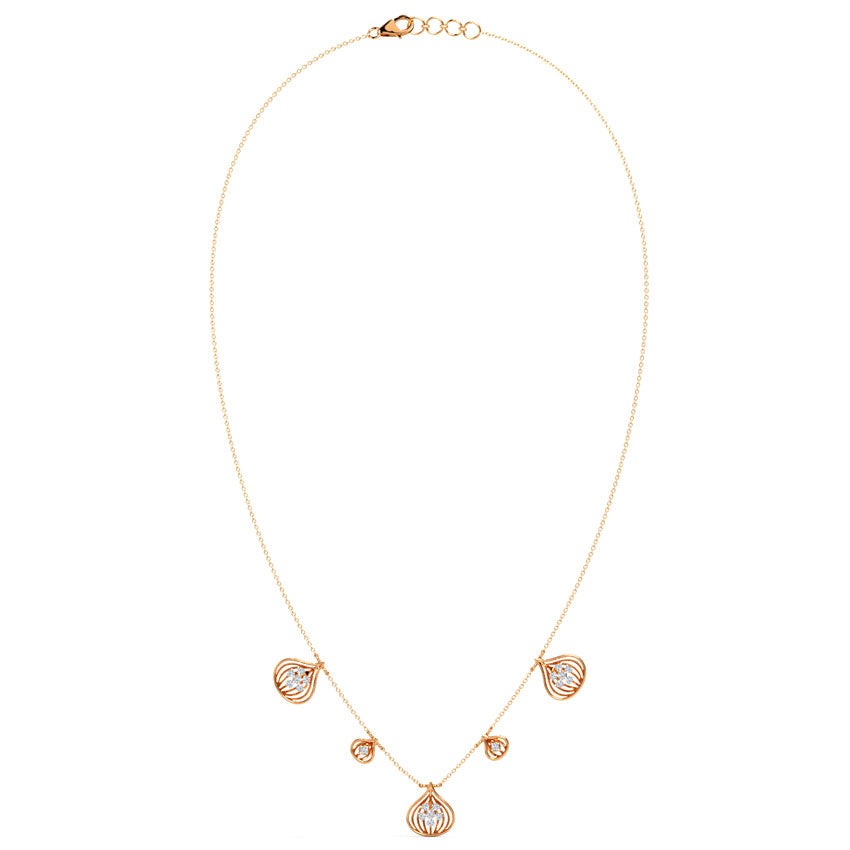 Meshed Pear Station Diamond Necklace