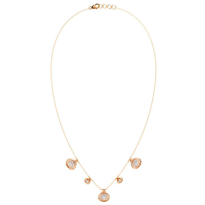 Meshed Pear Station Diamond Necklace