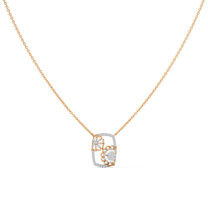 Flowery Mesh Diamond Necklace