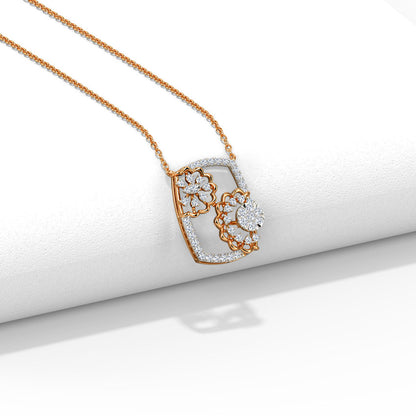 Flowery Mesh Diamond Necklace