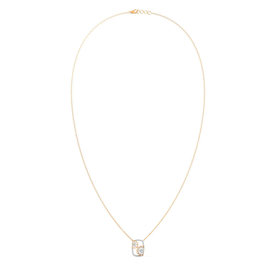 Flowery Mesh Diamond Necklace