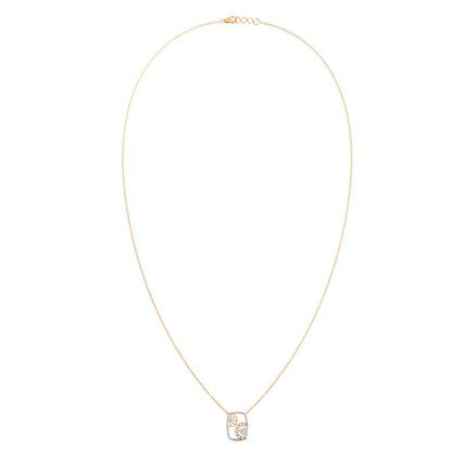 Flowery Mesh Diamond Necklace
