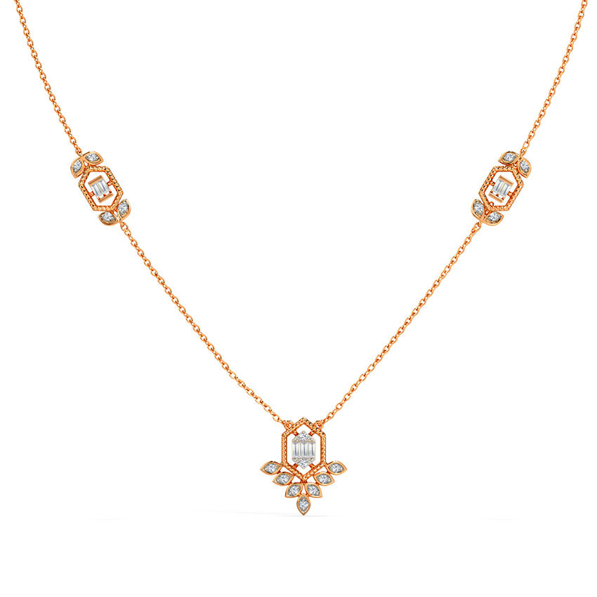 Floral Gleam Diamond Necklace