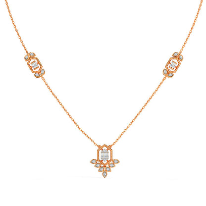 Floral Gleam Diamond Necklace