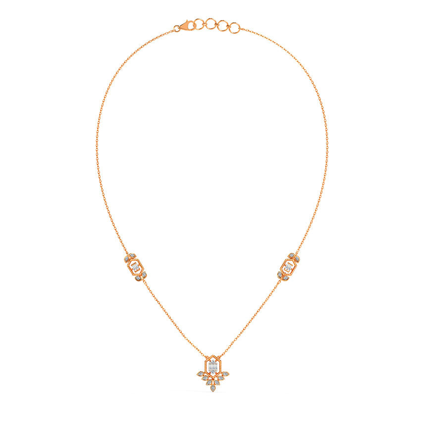 Floral Gleam Diamond Necklace