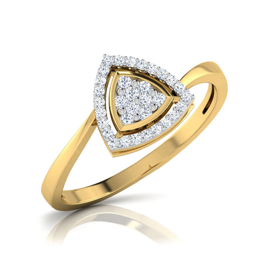 Dahlia Triangle Halo Diamond Ring