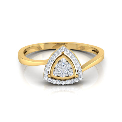 Dahlia Triangle Halo Diamond Ring