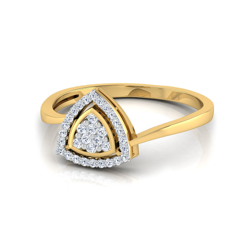 Dahlia Triangle Halo Diamond Ring