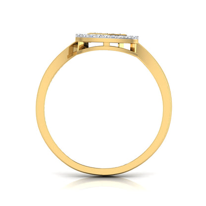 Dahlia Triangle Halo Diamond Ring
