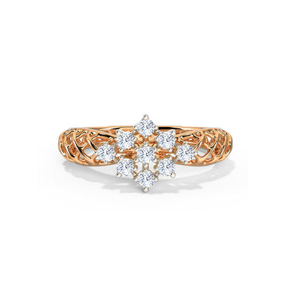 Floral Mesh Diamond Ring