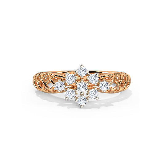 Floral Mesh Diamond Ring