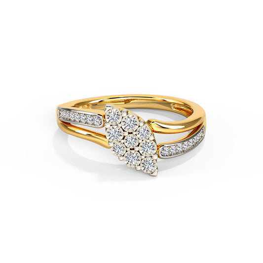 Marissa Leaf Line Diamond Ring