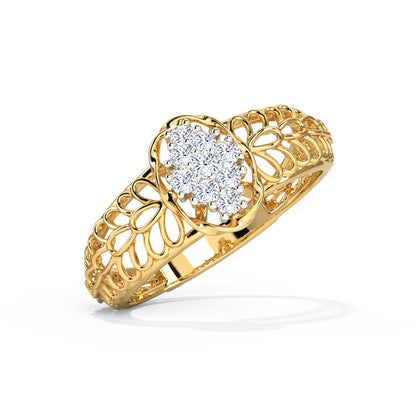 Oval Mesh Diamond Ring