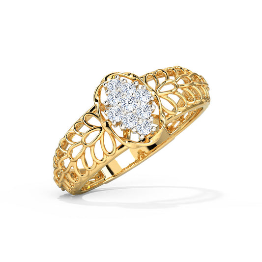 Oval Mesh Diamond Ring