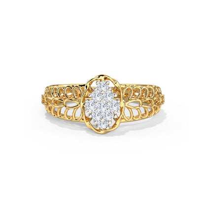 Oval Mesh Diamond Ring