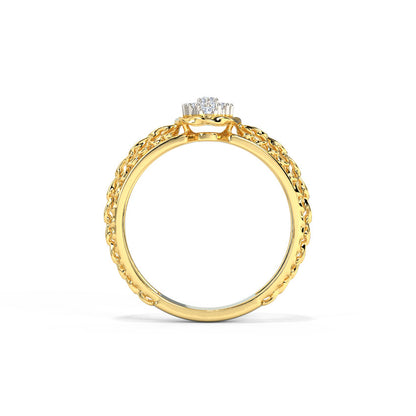 Oval Mesh Diamond Ring