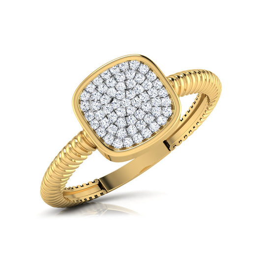Cubed Cluster Diamond Ring