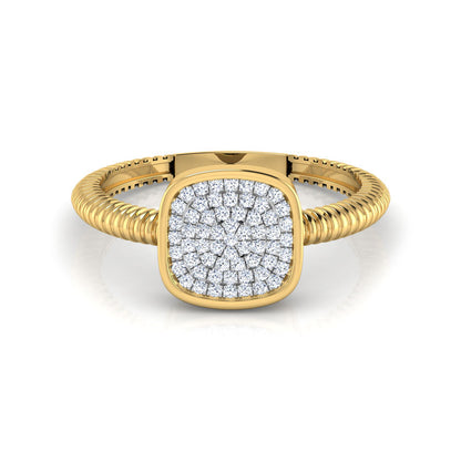 Cubed Cluster Diamond Ring