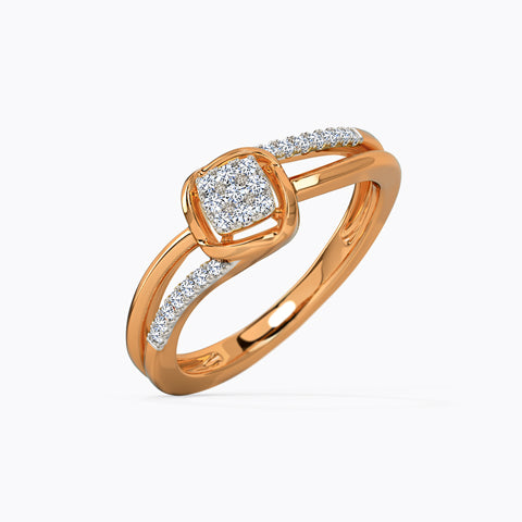 Glittering Quad Diamond Ring