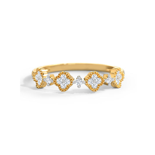 Linear Shamrock Diamond Ring  
