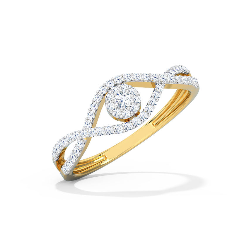 Entwined Cluster Diamond Ring
