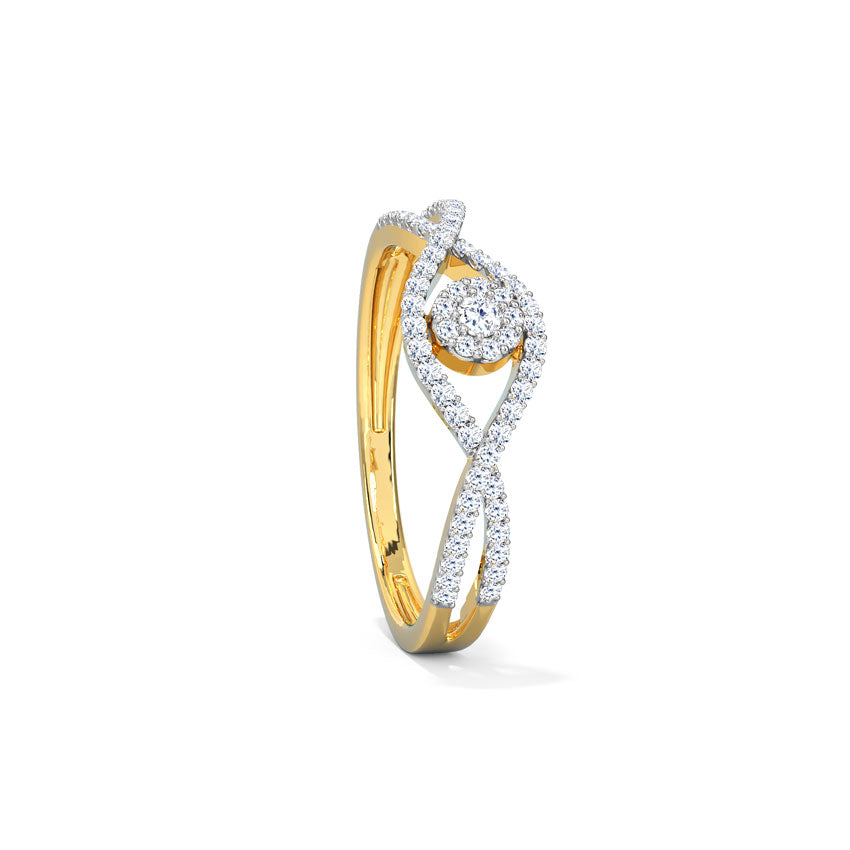 Entwined Cluster Diamond Ring
