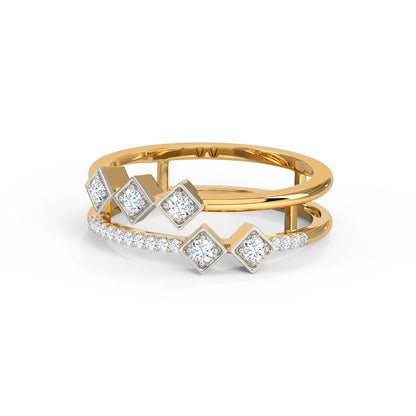 Lunar Quadrant Diamond Ring