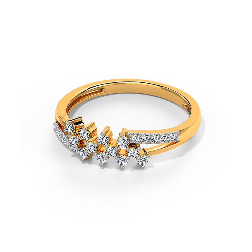 Angled Zigzag Diamond Ring