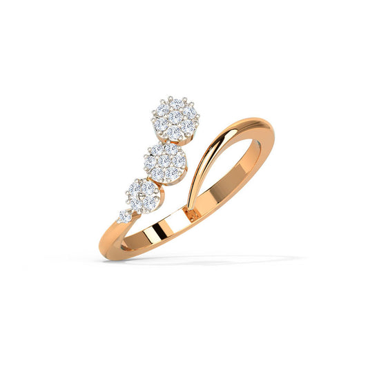 Clustered Trine Diamond Ring