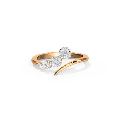 Clustered Trine Diamond Ring